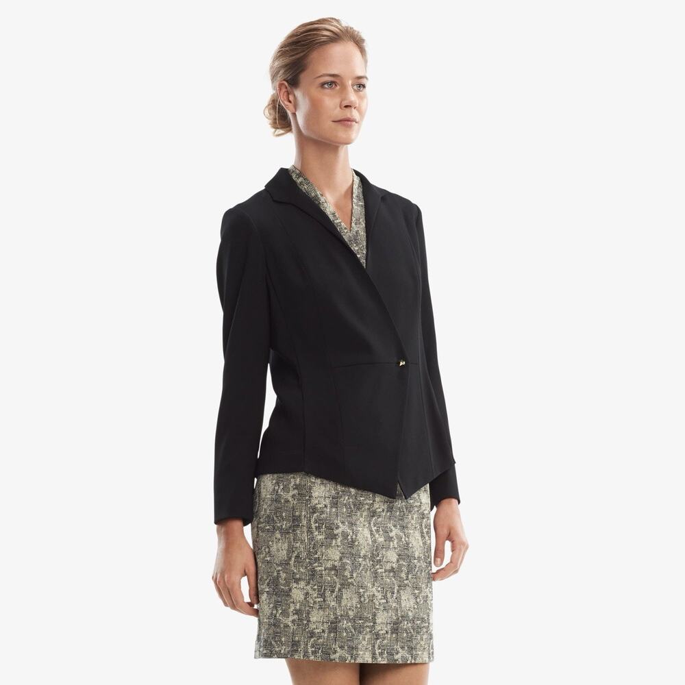 M.M. LaFleur The Wells Jacket Blazer Black Size 8 Long Sleeve